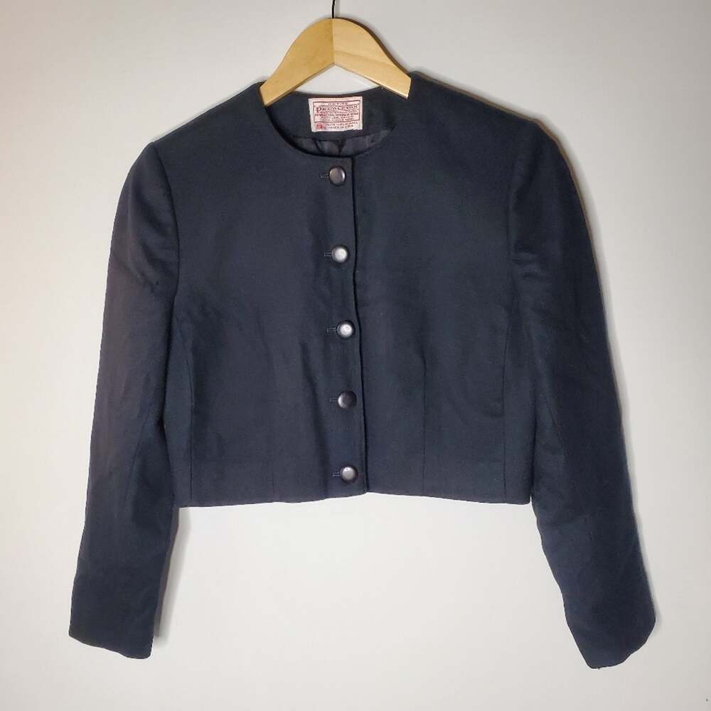 Pendleton  Cropped black wool structured vintage lightweight jacket **Flaws